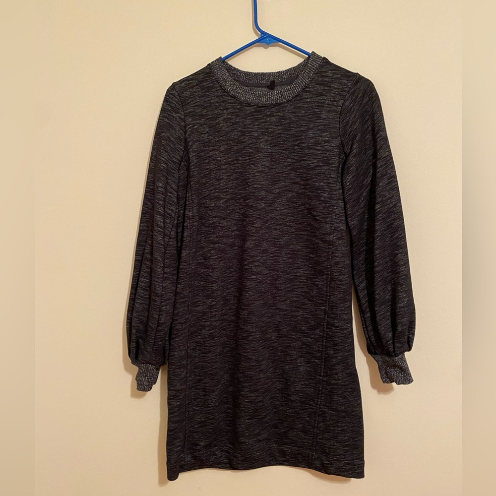 Lou & Grey Heather Grey Sweatshirt Dress with Cuffed Sleeves